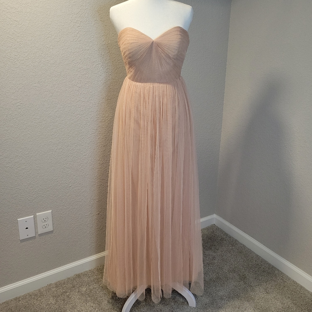 Jenny Yoo Collection Strapless Tulle Bridesmaid Gown Pink Size 4